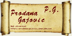 Prodana Gajović vizit kartica
